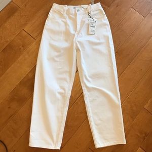 Zara White Baggy Boyfriend Jeans